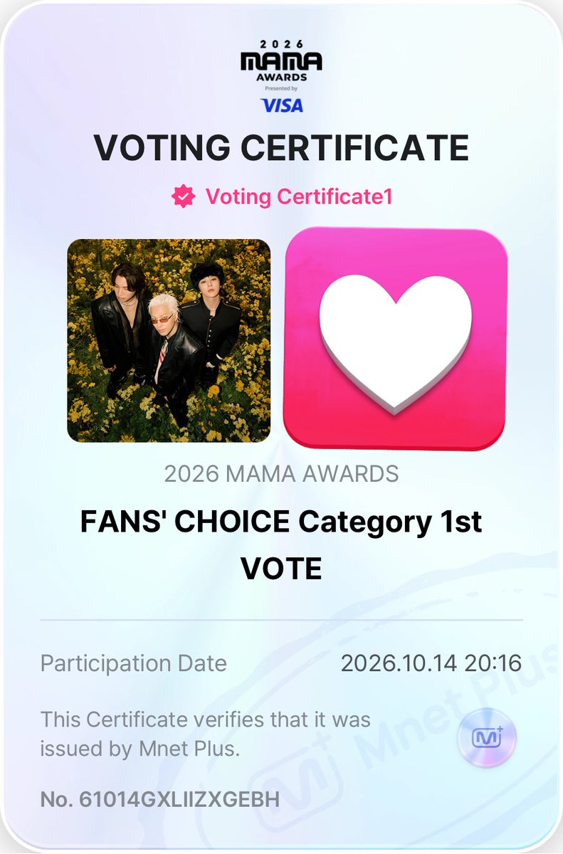ntpinkn's tweet photo. I vote #BIGBANG for Fans’ Choice Male #2026MAMAVOTE https://t.co/PueAH0Ix4p