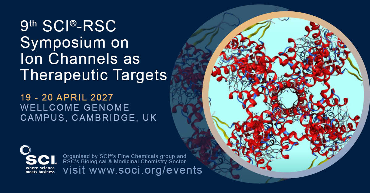 SCIupdate's tweet photo. 📢 Registration and abstract submission are now open for the 9th RSC-BMCS / SCI Symposium on Ion Channels as Therapeutic Targets!
Submit your abstract 👉 https://t.co/migTmT2zz9
Oral: 30 Oct 2026 | Poster: 18 Dec 2026 https://t.co/9TnihS484n