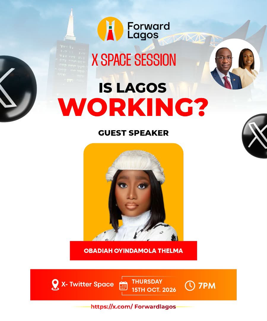 _ForwardLagos's tweet photo. Join AROMIRE ABDULQUYUM, SAHEED RAHMON, OBADIAH OYINDAMOLA THELMA, BALOGUN QUDUS on the Forward Lagos Virtual Hangout tomorrow by 7:00 PM as they discuss:
“IS LAGOS WORKING?”
Set your reminder using this link: https://t.co/B5UJiPRE8r
#ForwardLagos #KOHDSJ2027 #PBAT2027 https://t.co/JT9K9ILs5Y