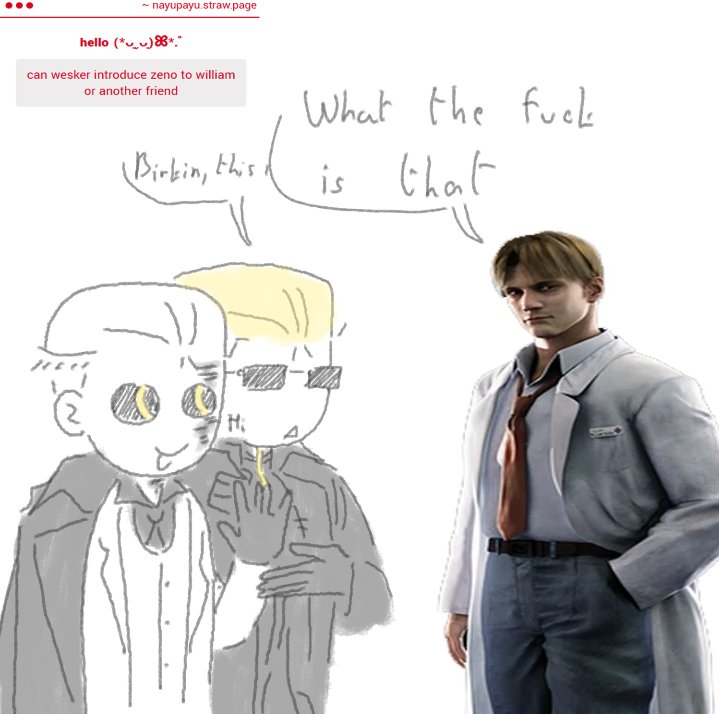 _Wesker_Kisser_'s tweet photo. More strawpage doodles! The Zeno and Wesker saga continues... https://t.co/0cLFv15V2M