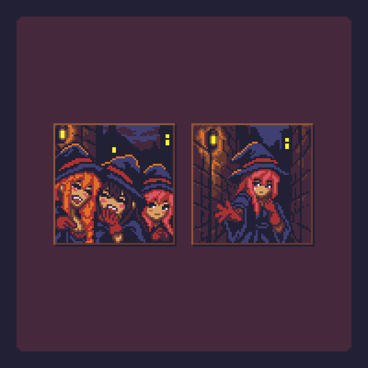 CompromiseDev's tweet photo. The third Witch returns with some unfinished business 😅

What business? You'll have to find for yourself🥰

#gamedev #indiedev #pixelart #ドット絵 https://t.co/OCxGTV5yDJ