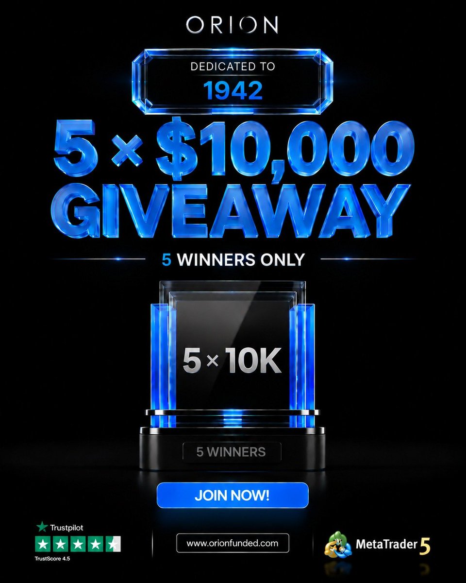 leafcash_'s tweet photo. 🚨Giveaway courtesy of @Orionfundedcom 🎁

To enter, participants must:
• Follow @OrionAffiliates
• Follow @orionfundedcom 

Like and repost 
Tag 2 traders https://t.co/Nuv2eja2g8