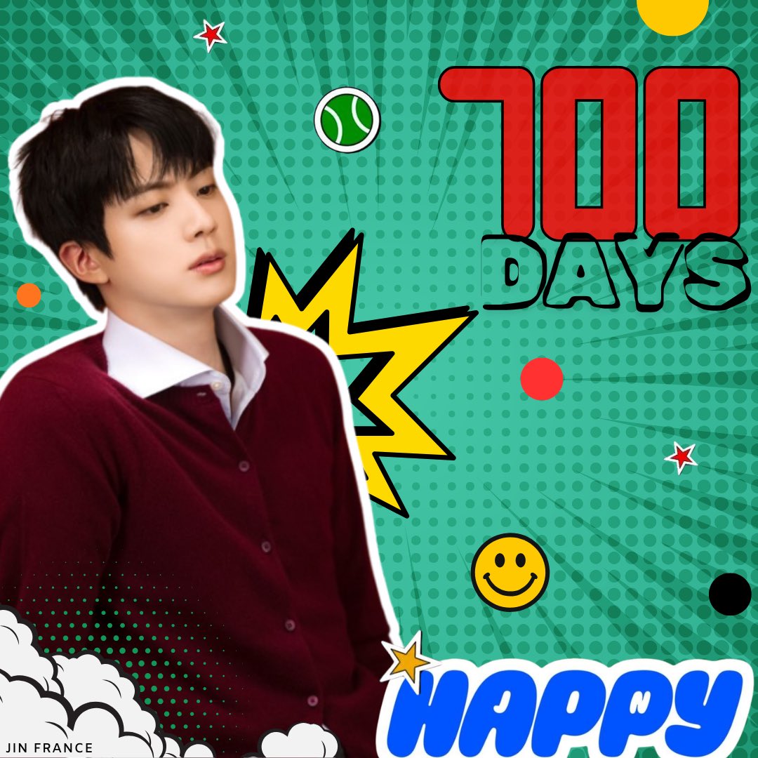 SEOKJINFR's tweet photo. Today marks exactly 700 days since Jin released his debut album ‘Happy’ with main track “Running Wild”! 🎉
Retweet and reply to celebrate:
HAPPY RUNNING WILD 700 DAYS
#700DaysWithHappy
#700DaysWithRunningWild
#석진이와_700일째_해피햅삐 https://t.co/ymqnm6NfTn