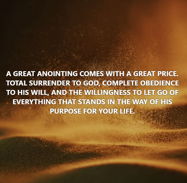 salad_vang's tweet photo. The anointing is not cheap. It costs everything.

Your pride. Your plans. Your comfort. Lay it ALL down.

No surrender, no fire. 

If any man will come after Me, let him deny himself, and take up his cross daily, and follow Me. (Luke 9:23)

#Anointing #Surrender #HealingTheNations