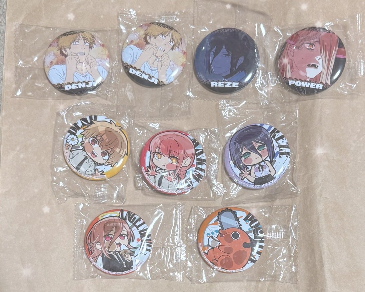 sss_axx26's tweet photo. ◇交換 チェンソーマン
缶バッジ つまんでつなげて めじるし ジロリアクスタ

譲：デンジ パワー マキマ ポチタ ビーム 天使の悪魔 レゼ 副隊長

求：同種 アキ
つまんで 🦀＞⛓️

大阪梅田手渡し
まとめて希望
チェンソーマンが好きと分かる方とのお取引のみ🙇‍♂️
お気軽にお声がけください🥲 https://t.co/fqgber8nAO