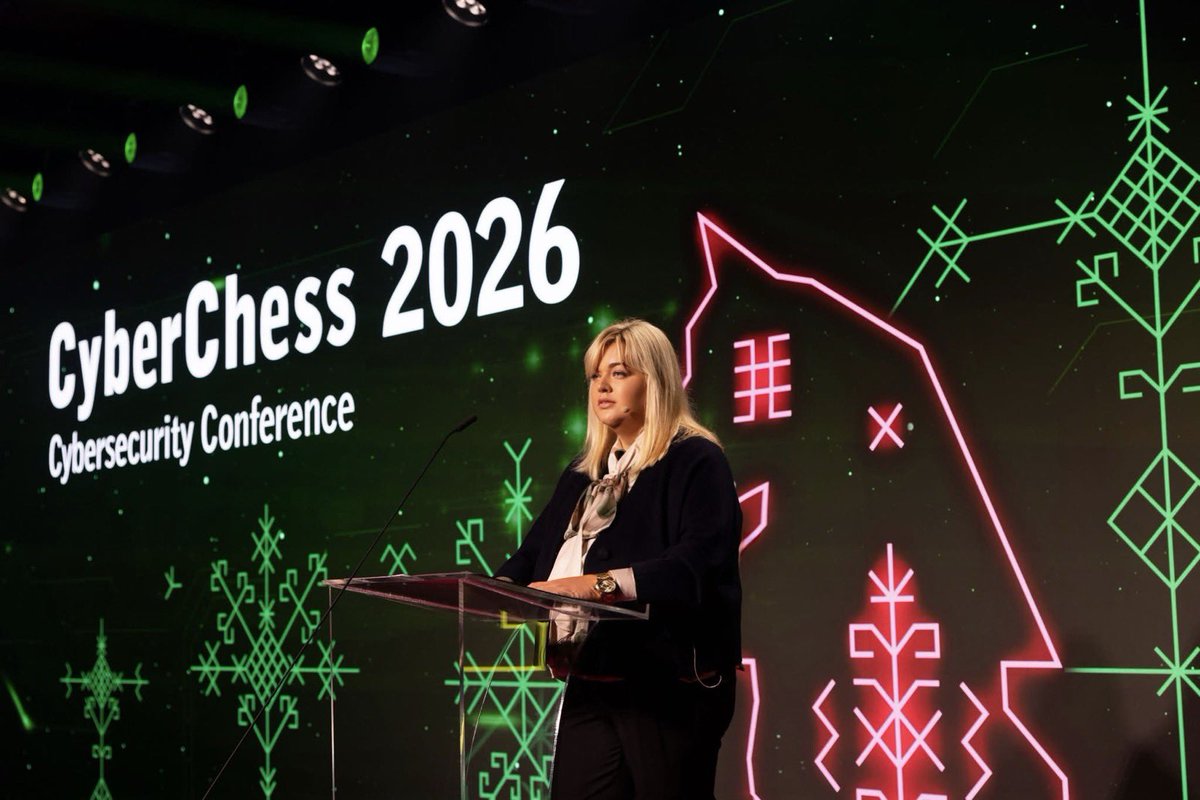 MFAestonia's tweet photo. “Technology is no longer neutral. It reflects values and political choices.”
At #CyberChess2026 conference today, 🇪🇪 Ambassador-at-Large for Cyber Diplomacy Helen Popp delivered a keynote on the changing cyber landscape and why the UN framework and Global Mechanism matter for international cooperation and cyber stability.
Drawing on lessons from Ukraine, she stressed that cyber resilience is not about preventing every attack, but about being prepared.
She also emphasised that cyber stability does not mean the absence of competition – it means reducing the risk that competition escalates into crisis.
