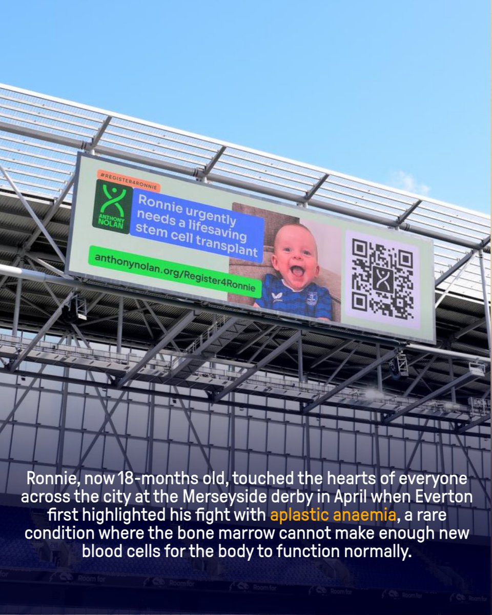 Everton's tweet photo. Ronnie's perfect match. 💙
 
The story of how Merseyside came together to help find a life-saving stem cell donor for a brave young Blue...