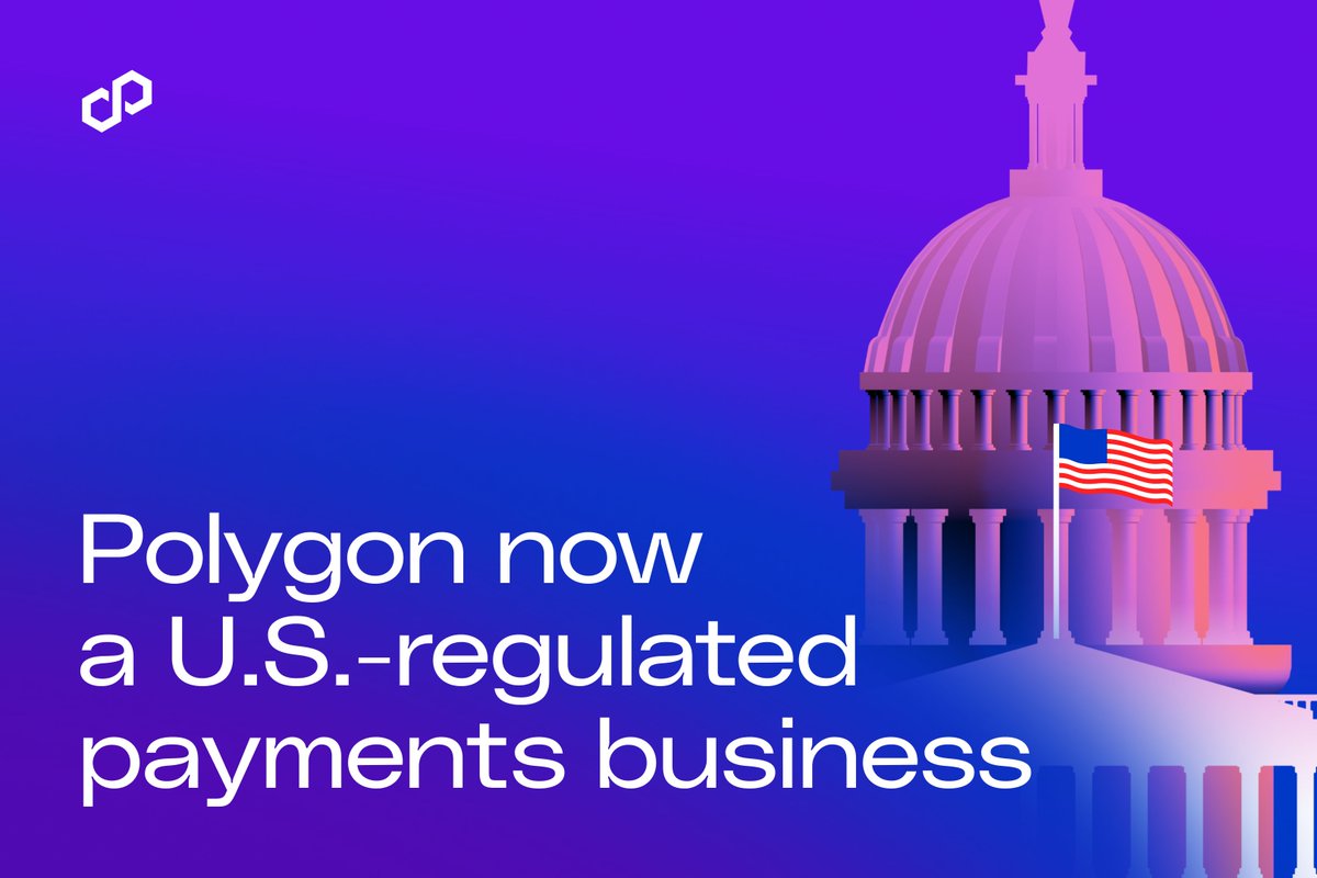 0xPolygon's tweet photo. BREAKING: Polygon Labs is now a U.S.-regulated payments business.

The Coinme acquisition is complete. It brings regulated U.S. money movement into Polygon Open Money Stack.

@Tazapay, @meshpay, @useToku, and Kira join as the first set of businesses moving money with the unified stack.