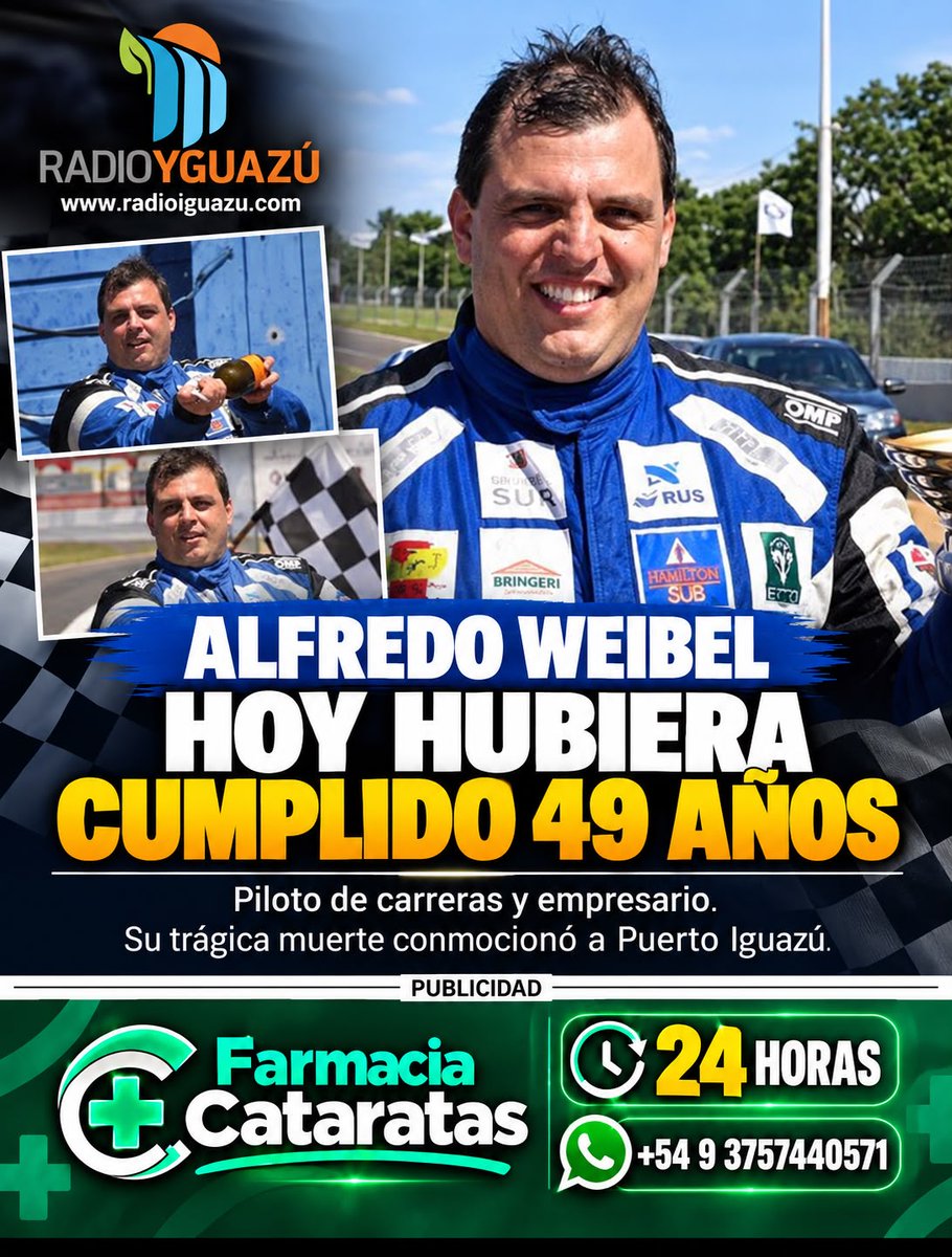 Radioiguazu's tweet photo. ALFREDO WEIBEL HOY HUBIERA CUMPLIDO 49 AÑOS. Su trágica muerte, presuntamente a manos de su suegro, conmocionó a Puerto Iguazú. Una fecha cargada de dolor para familiares y amigos, que mantienen vivo su recuerdo y esperan justicia. https://t.co/iOkjTraLTc