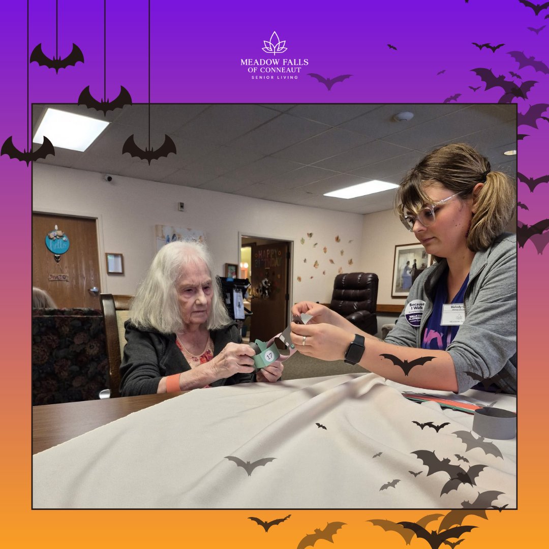 MeadowConneaut's tweet photo. 🎃👻 Spooky season decorating is underway!  We’re adding festive Halloween touches and bringing a little extra fall magic to our community. Let the Halloween fun begin! 🕸️✨

#HalloweenDecorating #SpookySeason #SeniorLiving https://t.co/00WUUVW4GW
