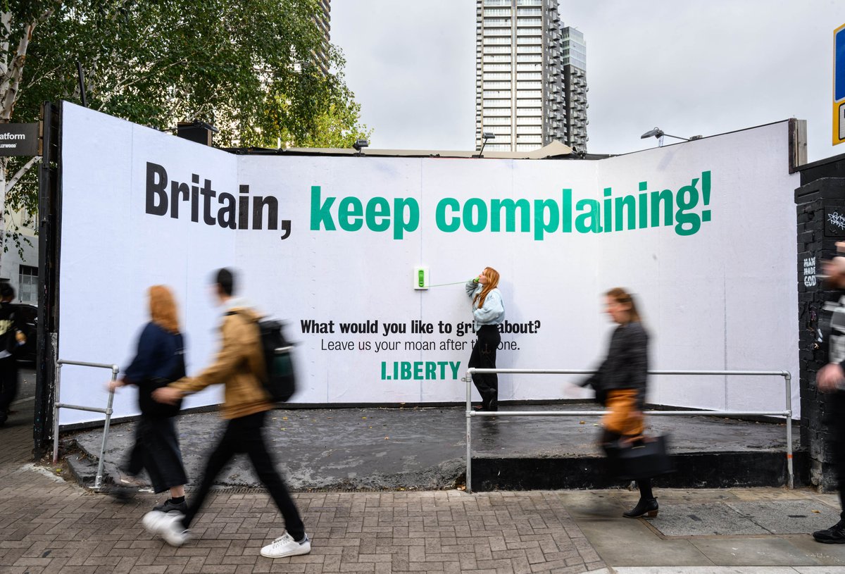 libertyhq's tweet photo. 1/2🧵

What are Britain's biggest gripes? Our research shows that rudeness to hospitality staff, queue jumping and people talking on speakerphones top the list.

Complaining is one of the ways we exercise our freedom to disagree, object and make a fuss.

🔗https://t.co/KBoTxeik4H https://t.co/2pXqB2cVU0