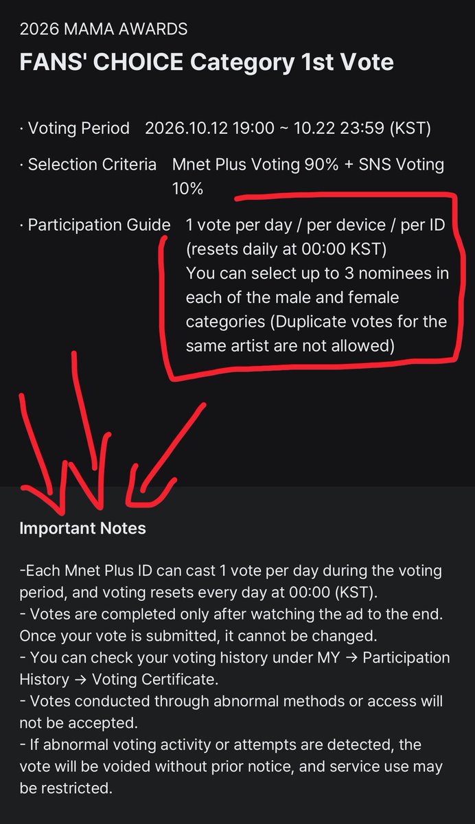 btstwtcomeback's tweet photo. HELLO! vote for BTS MAMA 2026 

1) you can vote on twitter ONCE a day PER account by using these BOTH hashtags
example: 

“im supporting #BTS at #2026MAMAVOTE” 

keep in mind to not COPY others EXACT post to avoid getting flagged as spam. 

2) also vote MNET app, for FAN VOTE! https://t.co/RTYGyD8J1a