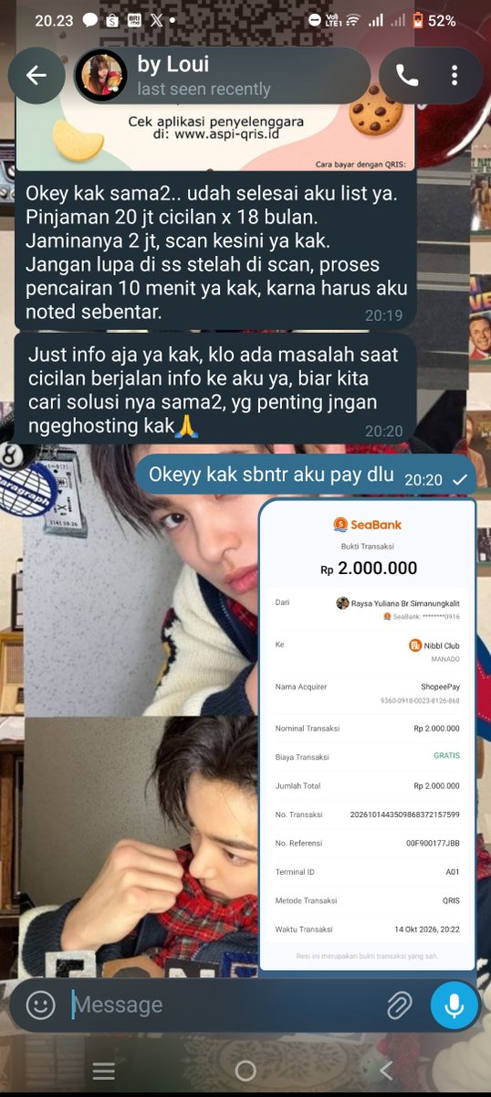 lily250924's tweet photo. Help RT‼️

Guys tolongin, gua kena TIPU sama pinpri di twitter.. pls ini gemetar bangett. Gua ngajuin karena beneran lagi butuh. Tapi setelah tf fee buat jaminan awal nya, lgsg di blok. Ya Tuhan jahat bgt gua beneran yg lagi butuh buat ortu gua. Gua mau nangis, first time nyoba. https://t.co/vIIXo3XRkd