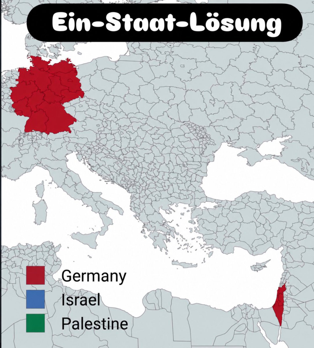 SozialeMW's tweet photo. Gegenvorschlag: Wir annektieren ganz Palästina und Israel.
Dann hätten wir Atomwaffen und ein Gebiet, in das wir Flüchtlinge abschieben könnten. Juden und Muslime könnten dort dann friedlich zusammen leben. https://t.co/CWt4YHaLey