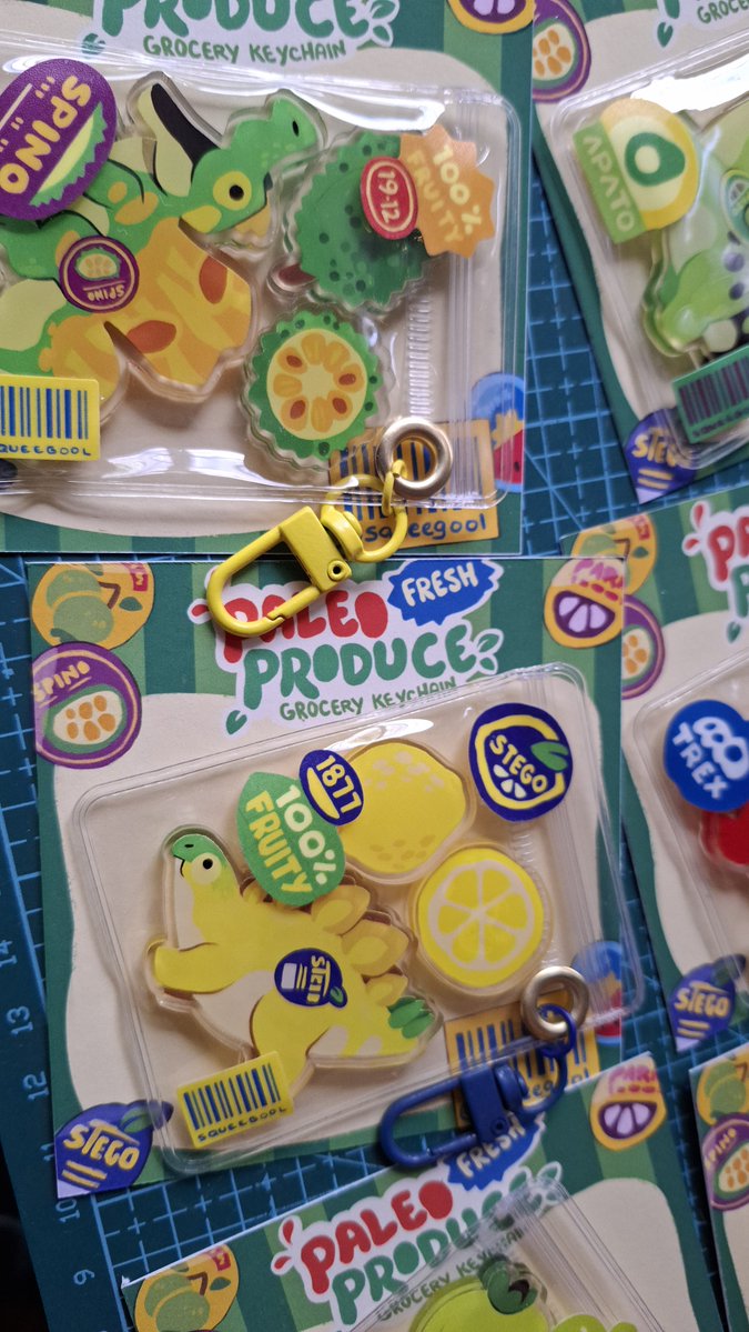 squeegool's tweet photo. Paleo Produce keychains are back!!!!

And updated!!!

Available this weekend at Komiket Originals. See you there! 

#paleoart  #dinosaur https://t.co/NaVu6zZXal