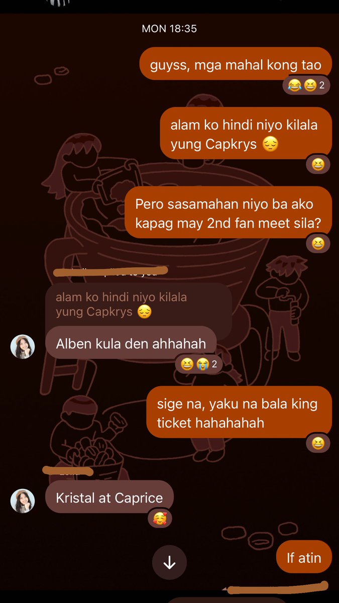 emstiay's tweet photo. what do you mean my friends know capkrys kahit hindi sila active sa social media. krystal and caprice will always be maka-masa talaga HAHAHAHA

hindi naman kami nag-uusap about them, kaya we had no idea na pare-pareho pala kaming kilala silang dalawa HAHAHAHA https://t.co/Rxkgv2WlHx