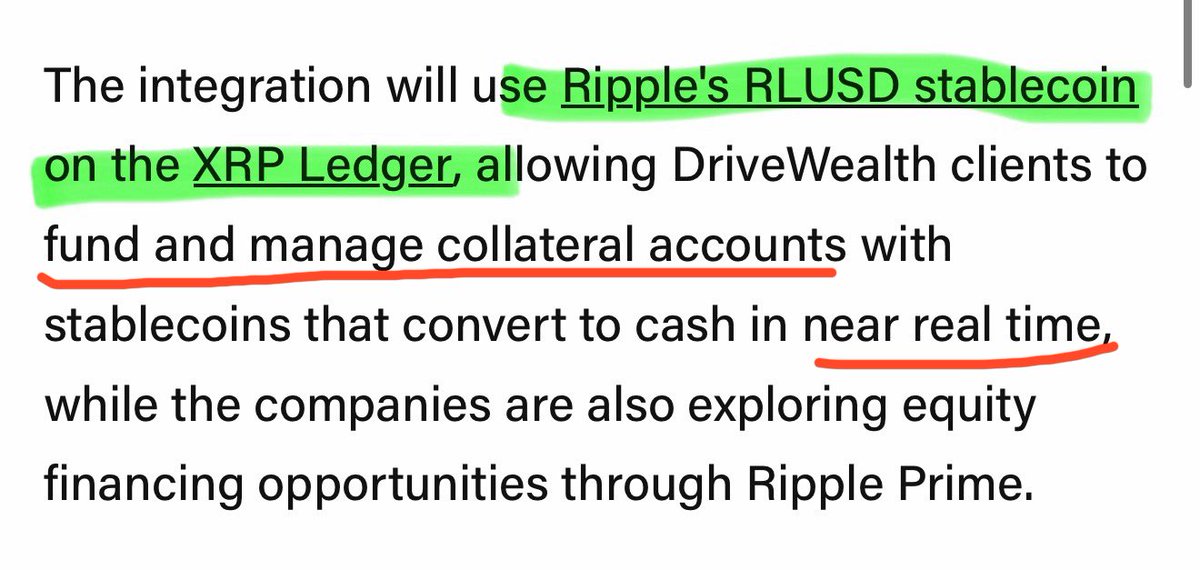 Vet_X0's tweet photo. Nothing to see here folks, just a NY based brokerage infra firm to use RLUSD on the XRP Ledger for its funding and settlement layer. 

So customers can move and post capital 24/7 with instant settlement on the XRPL.

The XRP Ledger is coming for opaque traditional infrastructure and replaces the plumbing. 

They call us the plumbers.
