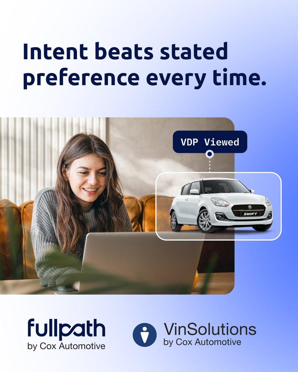 FullpathCDXP's tweet photo. They told you they want a truck. But they’ve actually been looking at sedans.

Customers are not trying to mislead you. They just answer the question in front of them, then go home and shop for what they actually want. That second part usually happens on your website, and it usually stays invisible to your sales team.

Fullpath brings that website data into the light by inserting it directly onto the VinSolutions Customer Page. There you can easily see which vehicles the customer viewed on your website and which VDPs they came back to, giving you a clear picture of what they actually want. From there, dealers can personalize their discussions with the customer, gearing their interactions to what the customer is really looking for, increasing the likelihood of a won deal.

Intent beats stated preference every time. A rep who can see that a customer viewed the same VIN four times this week is having a completely different conversation than a rep working from a lead form checkbox. 

The website shows you what they are actually shopping for so your team can have the right conversation every time.
