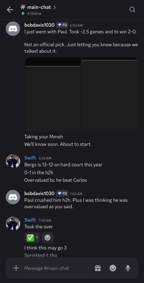 xSwiftPicks's tweet photo. Krueger ML ✅

Paul 2-0, -2.5, over 22.5 ✅

Pending Mmoh ML and Shi +5.5 game spread

Discord stays hot @bob_sports_pix @imMurkyy 

https://t.co/FpagEgVAlN https://t.co/cmvIOmD3rv