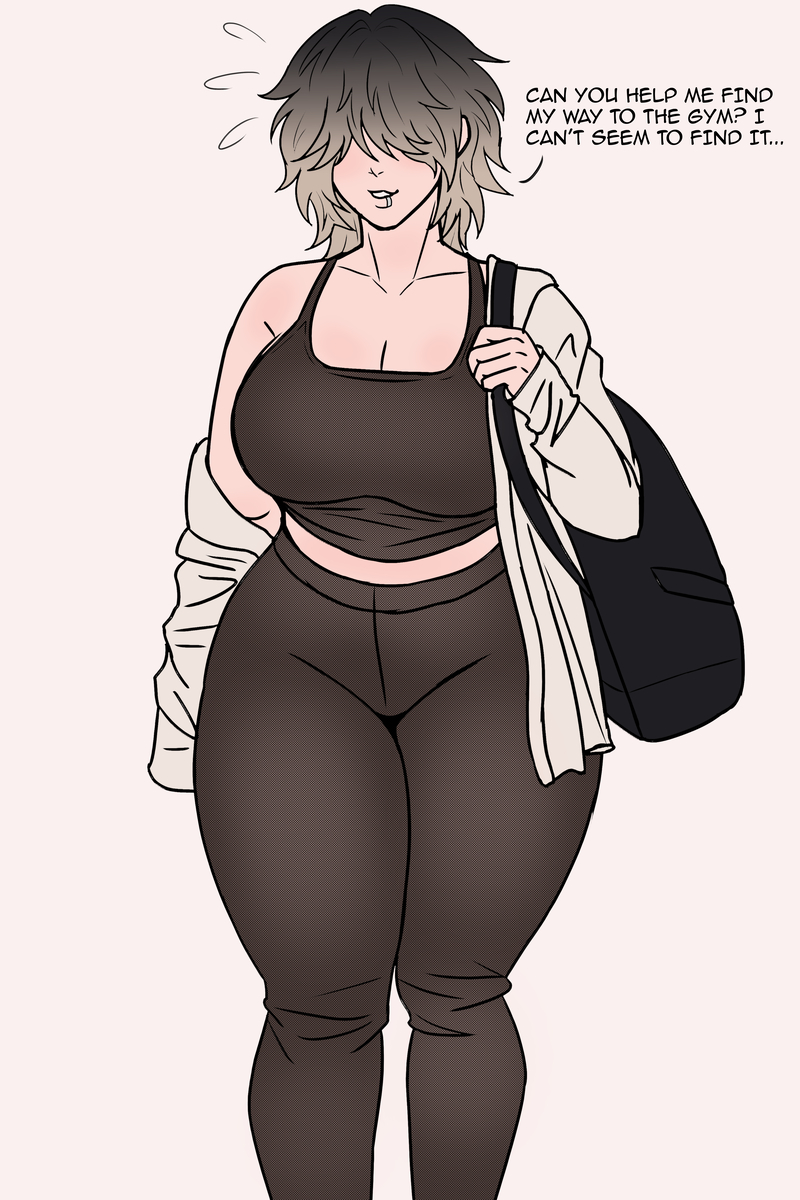 Demon_Dog0's tweet photo. Stacked gym girl sketch https://t.co/mIszB0xxGM