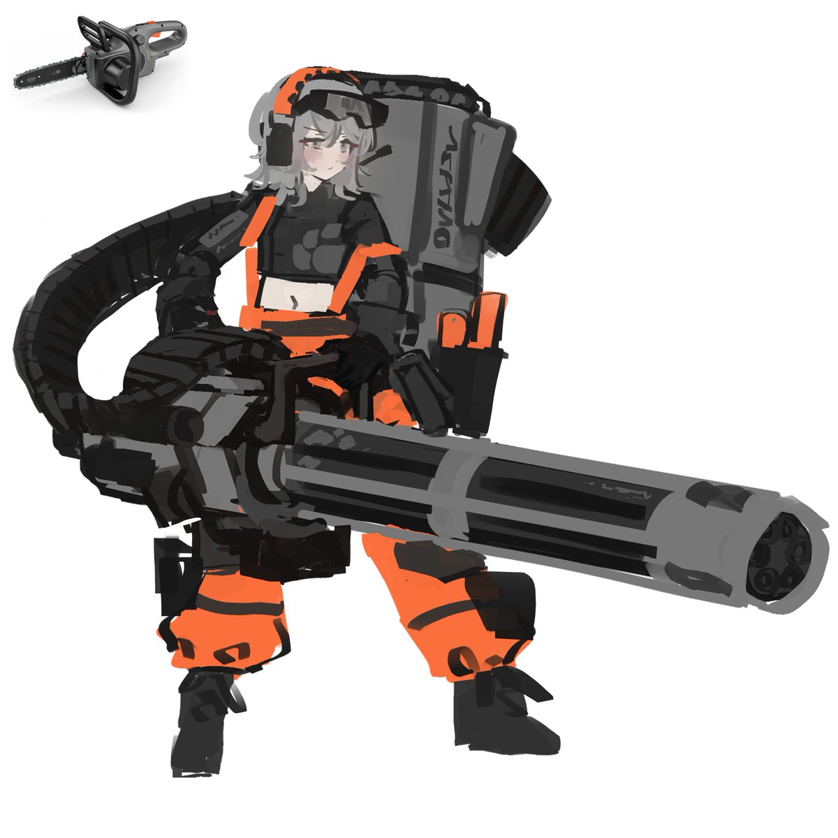 renakohii's tweet photo. day 14 - chainsaw https://t.co/6vsblghje1