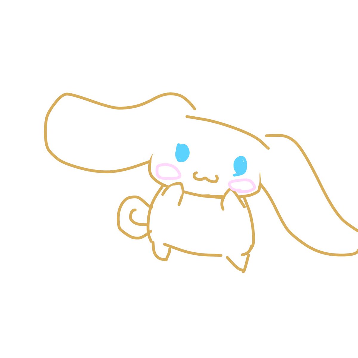 no_music_sub's tweet photo. ゲーム配信できずお絵描き配信になりました
←記憶の中のシナモロール
　→見て描いたシナモン https://t.co/LsHed8JjEg