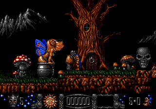 memory_fallen's tweet photo. The console version of *Stormlord* lacks something that the original PC versions had: nudity. The game's artwork was censored in the Genesis port.

Or was it? That's right, I found a real live nude code hiding in the game data.

To enter it, pause during gameplay, and...🧵 https://t.co/HIIAzG7zIZ