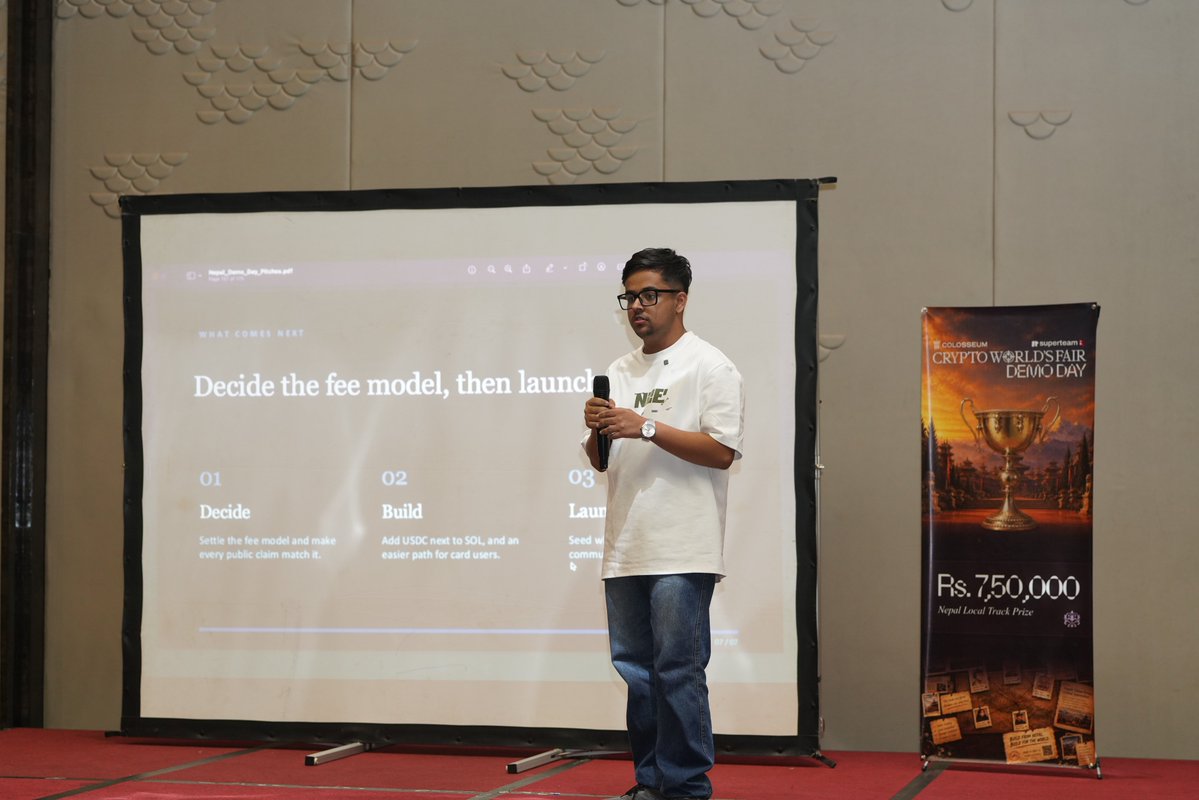 SuperteamNPL's tweet photo. @ikhadka___ @fuchey__ @KronixTrade @Lujadev @pokharel_m90973 @justasklens @ashut0sh_d @insuwork_ Up next on the stage is @user_ENpass demoing Hustleon.

Hustle on is where you record what you built and viewers tip you in SOL or hire you for the next one. https://t.co/dGrEFB6Kqt