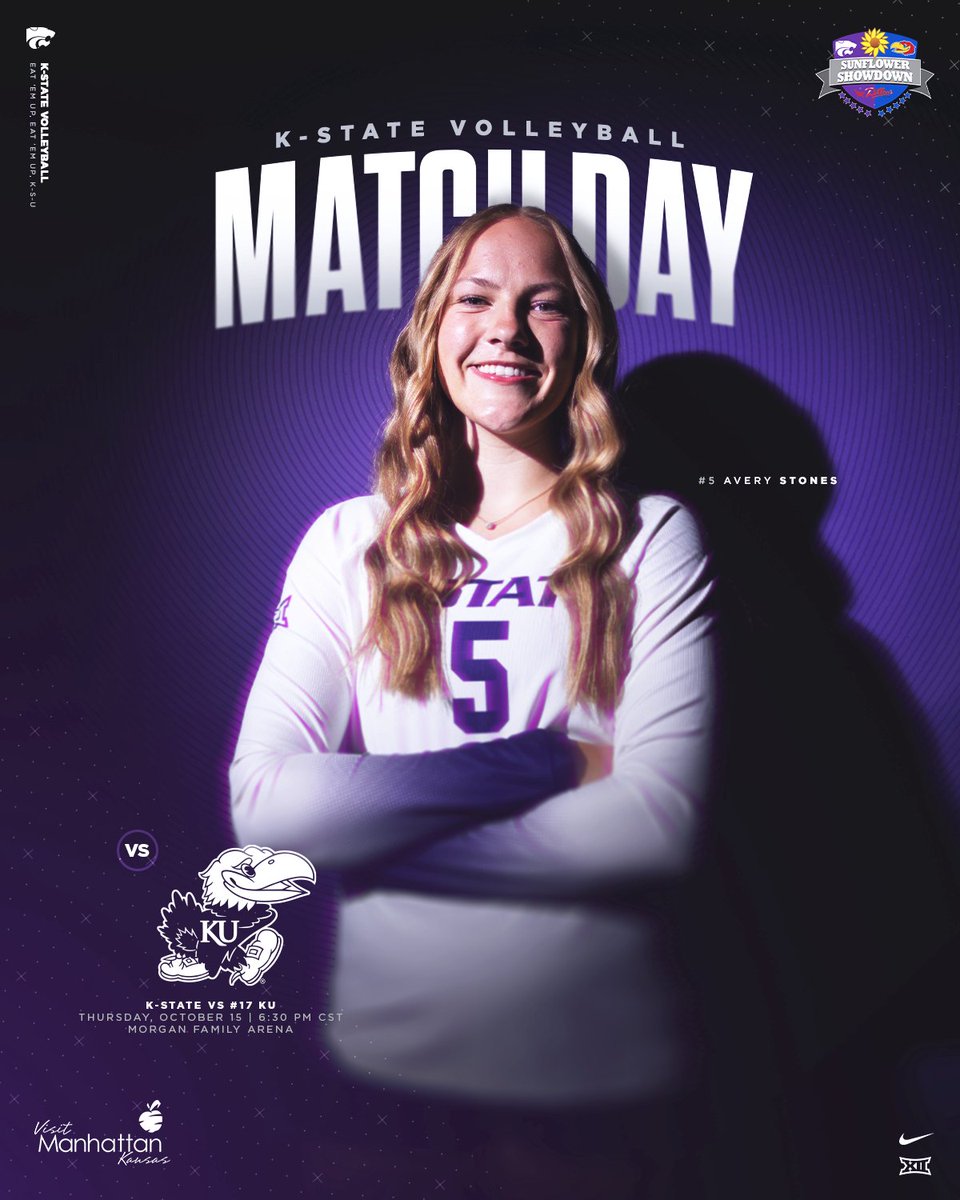 KStateVB's tweet photo. MATCH DAY

🆚 #17 KU
📍 Morgan Family Arena | 6:30 PM CT
🔗 https://t.co/CRDblqRJM4 https://t.co/c1BGfJwtSm