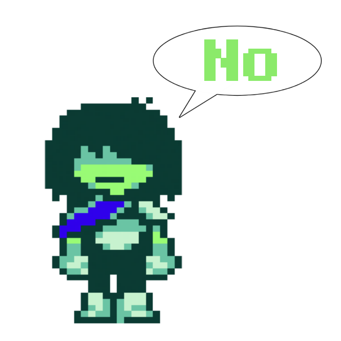 IsChapter6Out's tweet photo. Here's Green Kris after Checking Whether Deltarune Chapter 6 Is Out or Not https://t.co/2EZZH9yMVX