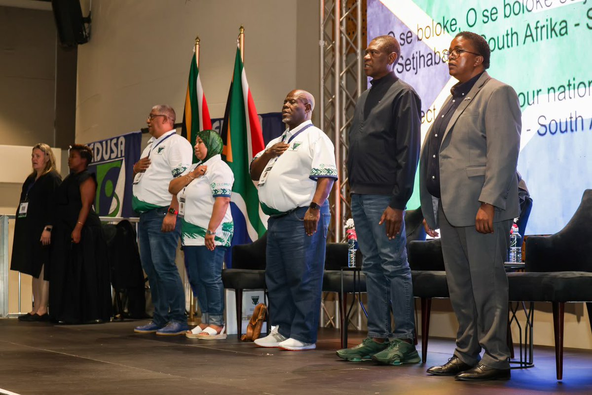 msletsike's tweet photo. Keynote delivered by the Deputy President Mashatile on behalf of President Ramaphosa at the 8th FEDUSA https://t.co/uRPVcsipNz remarks before introducing the DP, reflected on the recognition, value &amp; contribution that FEDUSA continues to make in defending workers’ rights, https://t.co/WAQTT6kFJM
