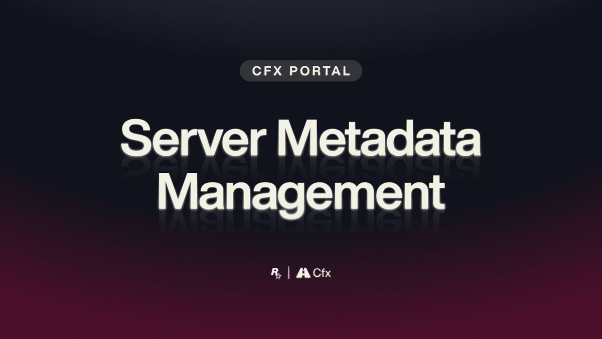 FiveM's tweet photo. We're moving server metadata management to the Cfx Portal. You will be able to update your server's name, description, tags, and imagery directly from the Portal.

Read more on our forum: https://t.co/vP8rcXzXin https://t.co/NQU3GzMMdT