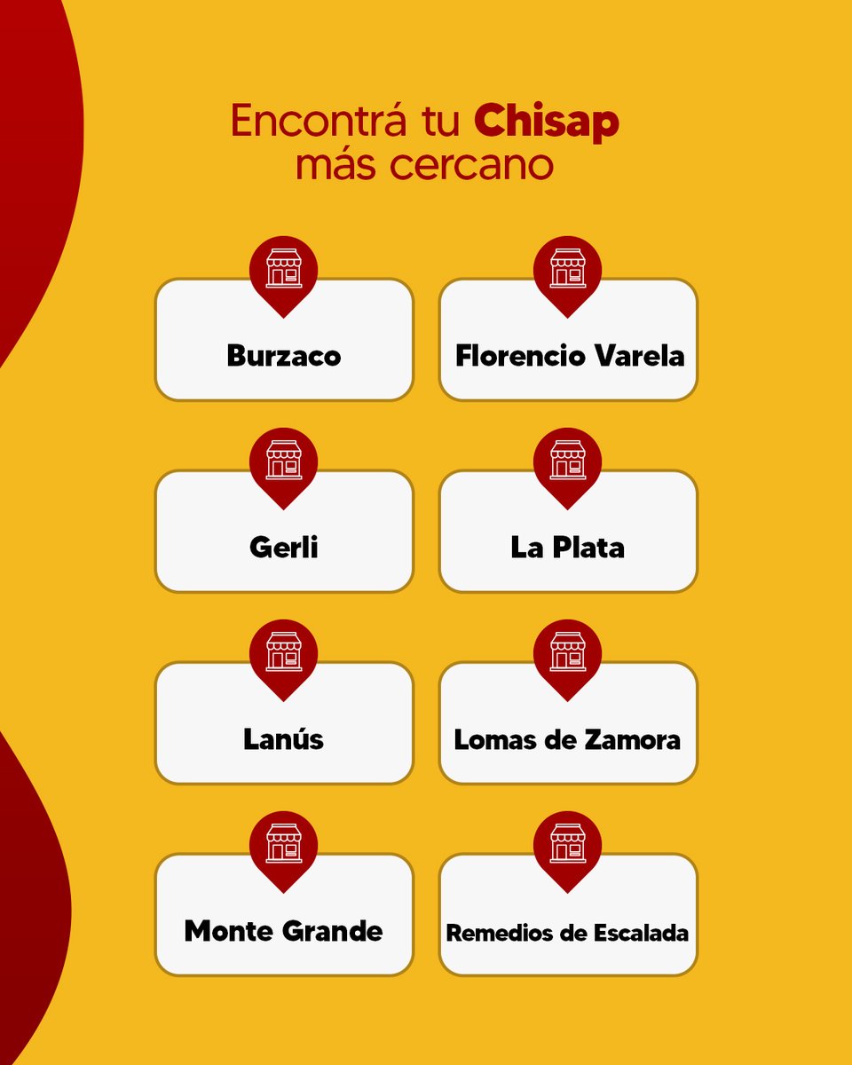 chisap_fiesta's tweet photo. Si estás por Zona Sur, ya sabés dónde buscar tus productos Chisap. 🌭🍔

Pasá por tu sucursal más cercana y llevate todo para la próxima juntada.

También podés pedir desde casa en nuestro shop online.

#Chisap #Sucursales #ZonaSur #Pancho #Hamburguesa https://t.co/OErrIcrQFM