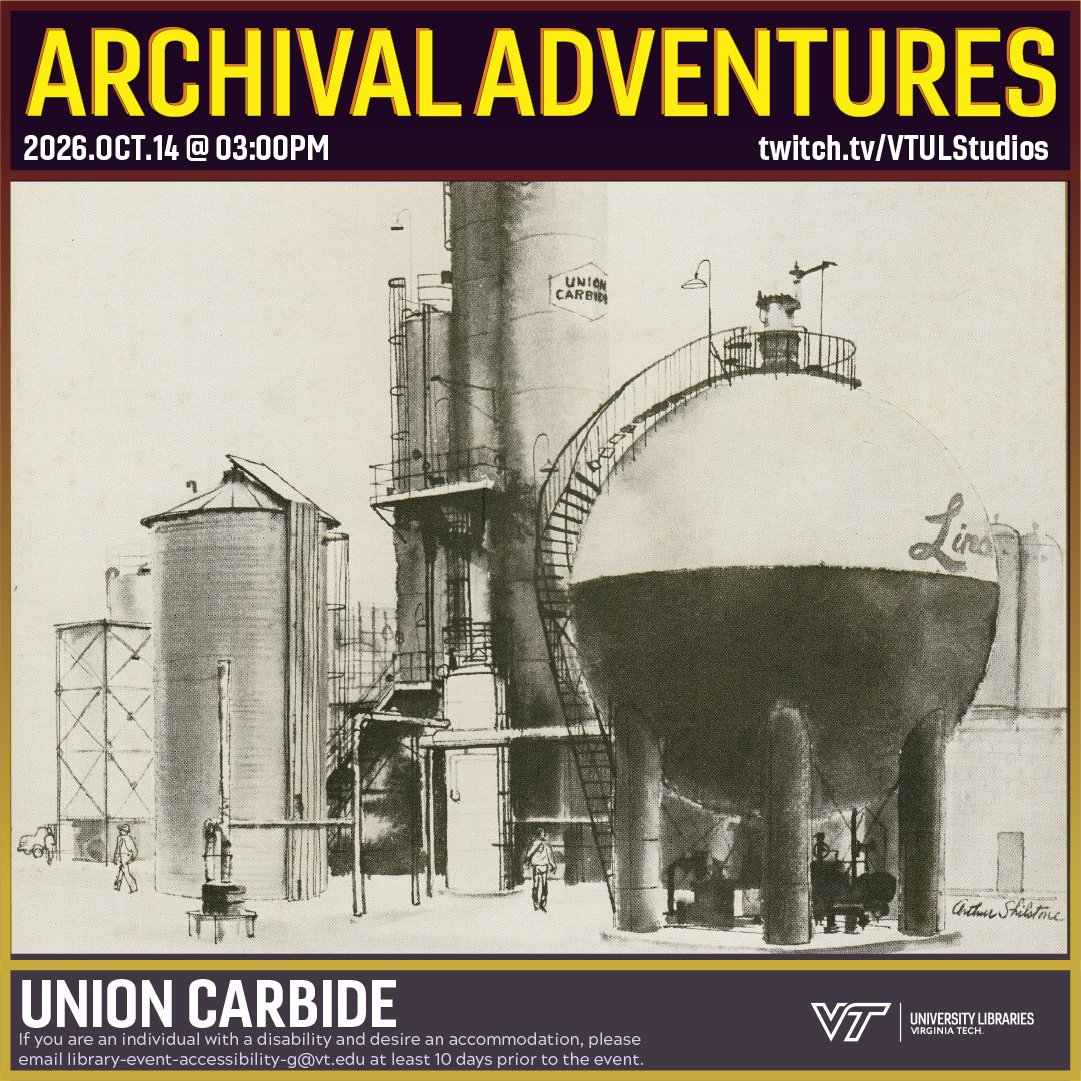 VTLibraries's tweet photo. Join us today at 3 p.m., as we explore materials about the Union Carbide Corporation, primarily from the 1960s-1970s. We've gathered items from across our collections to learn about this historic American chemical company.

🔗 https://t.co/vJgn7PTuFg

#ArchivalAdventures https://t.co/i02Lp23Es5