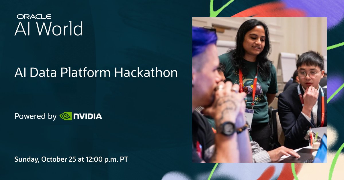 acelacetto's tweet photo. Explore Oracle AI Data Platform firsthand at the Oracle AI Data Platform Hackathon at Oracle #AIWorld! Work with Oracle experts &amp; fellow attendees to design and build an end-to-end AI agent grounded in governed data and business context. Request your spot: https://t.co/5I6XR9x3Du https://t.co/k0pFWjewPJ