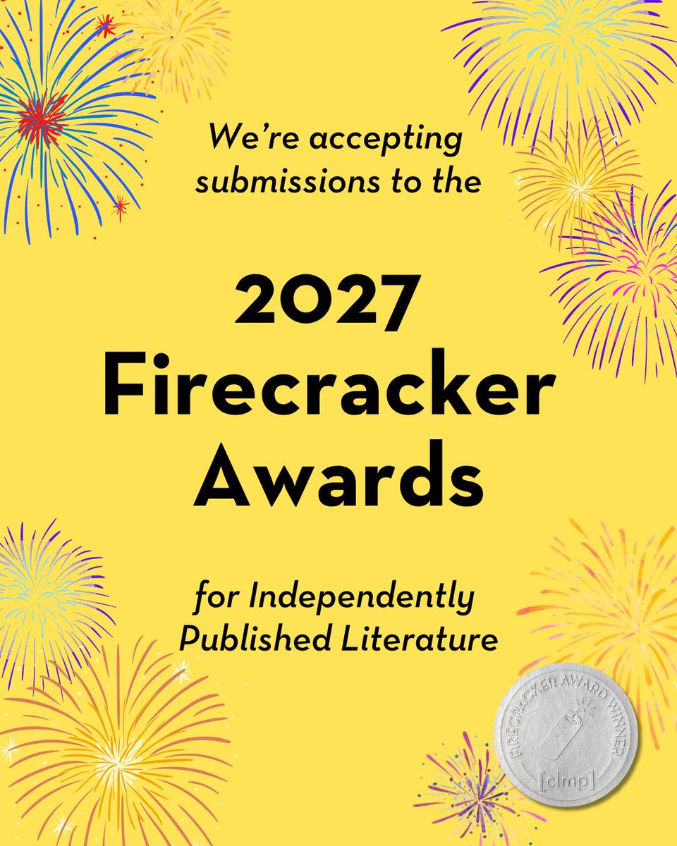 CLMPorg's tweet photo. The #FirecrackerAwards celebrate the best independently published fiction, poetry, creative nonfiction, and magazines! Be sure to submit by November 18: https://t.co/qELG2XOFsg https://t.co/3PKOpU6Jc3
