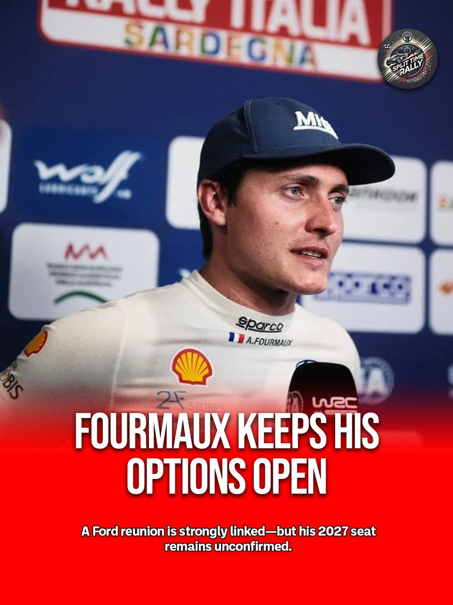 SplitTimeRally's tweet photo. Fourmaux is open to a year in slower machinery—but wants a swift Rally1 return. 👀

A reunion with M-Sport is strongly linked, yet no deal is confirmed. Ford’s timeline: kit in 2027, full factory backing in 2028, new car in 2029.

#WRC #AdrienFourmaux https://t.co/Pk1tEEaVPk