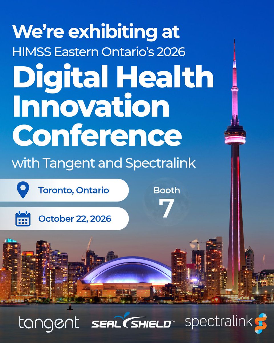 SealShield's tweet photo. Excited to be heading to HIMSS Eastern Ontario's 2026 Digital Health Innovation Conference next week with @TangentIncorp and Spectralink! Come see us at Booth 7! https://t.co/qf4k3jAQcQ