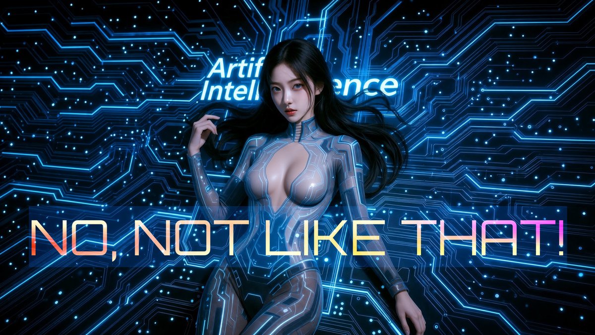 GameCharacterAI's tweet photo. First, these mega corporations create AI as we know it and force it upon us. When we finally accept it and embrace it, we make you obsolete with your own creation.

"No, not like that!" https://t.co/vohVC8LuoA