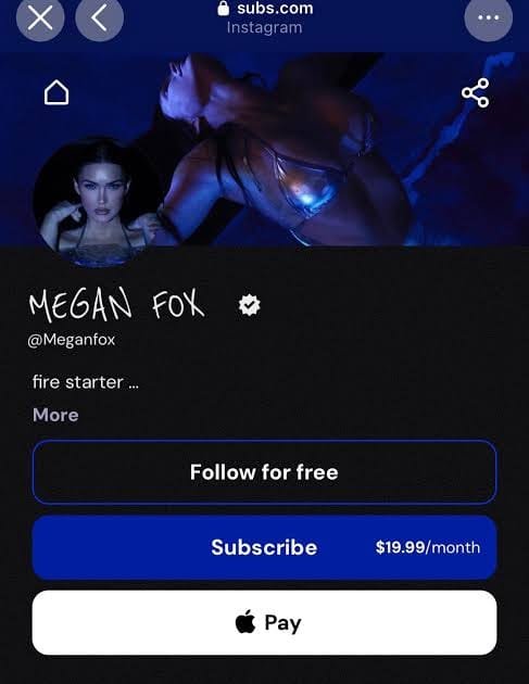OriginalOGpoint's tweet photo. Hey @grok

Can you tell me how many people have subscribed to Megan Fox's paid exclusive content so far, and how much Megan Fox has earned from her paid exclusive content on Subs dot com .🤔 https://t.co/GVCRGXeeCJ