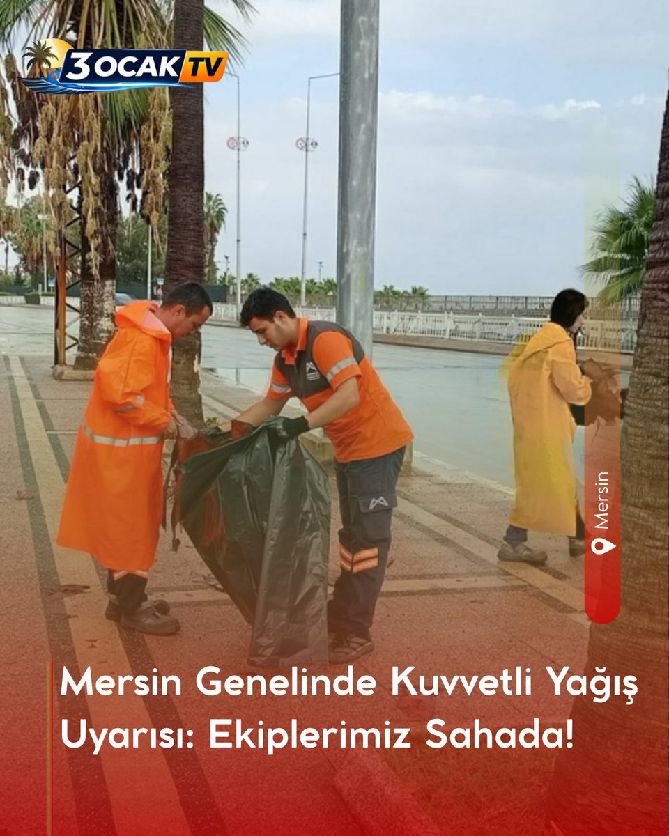 3ocaktv's tweet photo. Mersin Büyükşehir Belediyesi kent genelinde etkisini göstermesi beklenen kuvvetli sağanak yağışlara karşı tüm birimleriyle teyakkuzda!
Fırtına ve sağanak yağış anında zorunlu olmadıkça trafiğe çıkmamaya, dikkatli ve tedbirli olmaya özen gösterelim.
#mersin #sağanakyağış #uyarı https://t.co/84qCBZL6C5