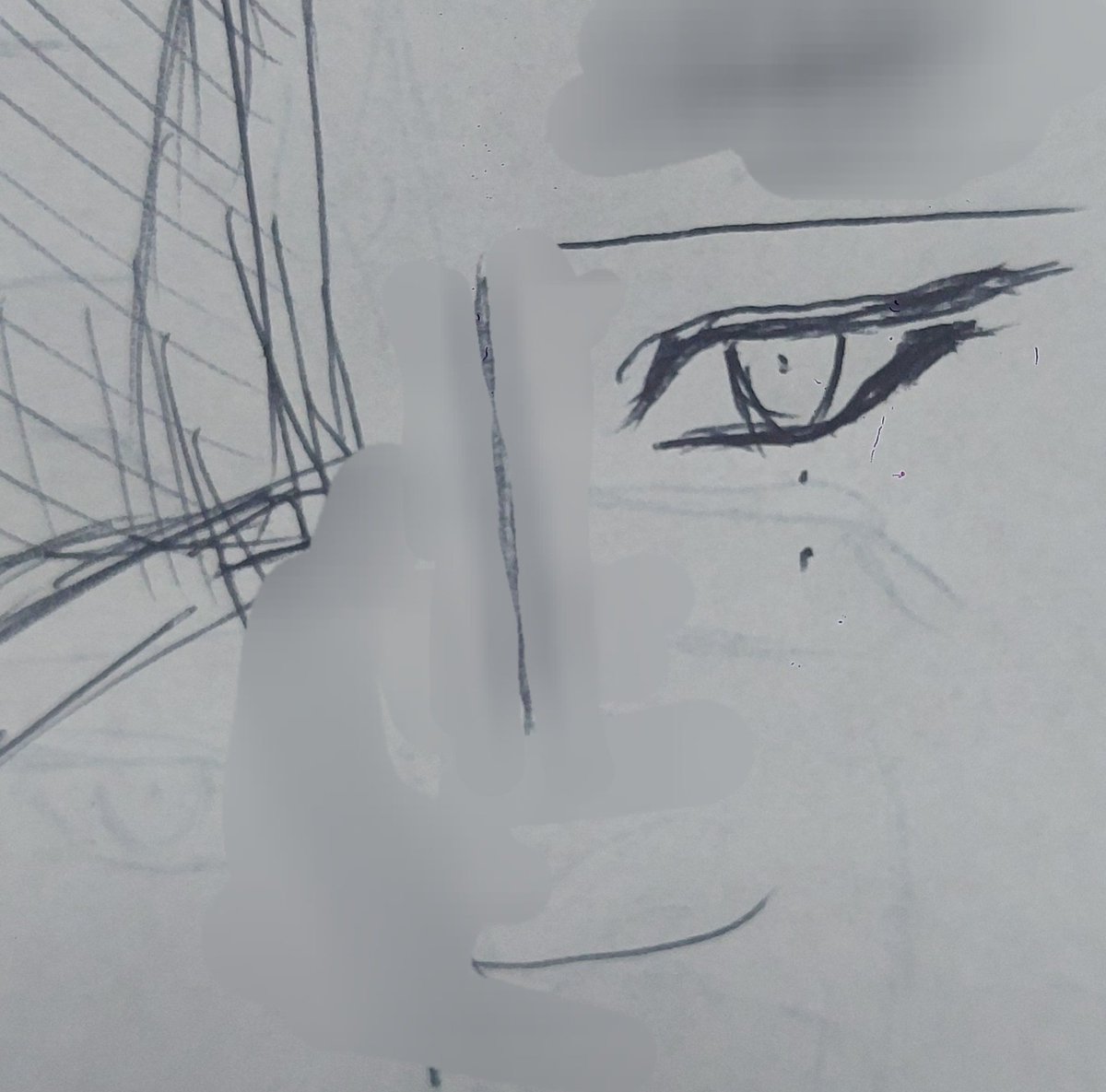 raincloser's tweet photo. ふと配信見てたら推しのVの目描きたくなって久しぶりに絵描いた(    ᷄ᾥ ᷅  )ﾑｽﾞｶﾁｨ
跳ね上げすぎ感は拭えないけど適当に描いたとはいえ2枚目一番ぽくて自分でわろた← https://t.co/IdbtNrwxdw