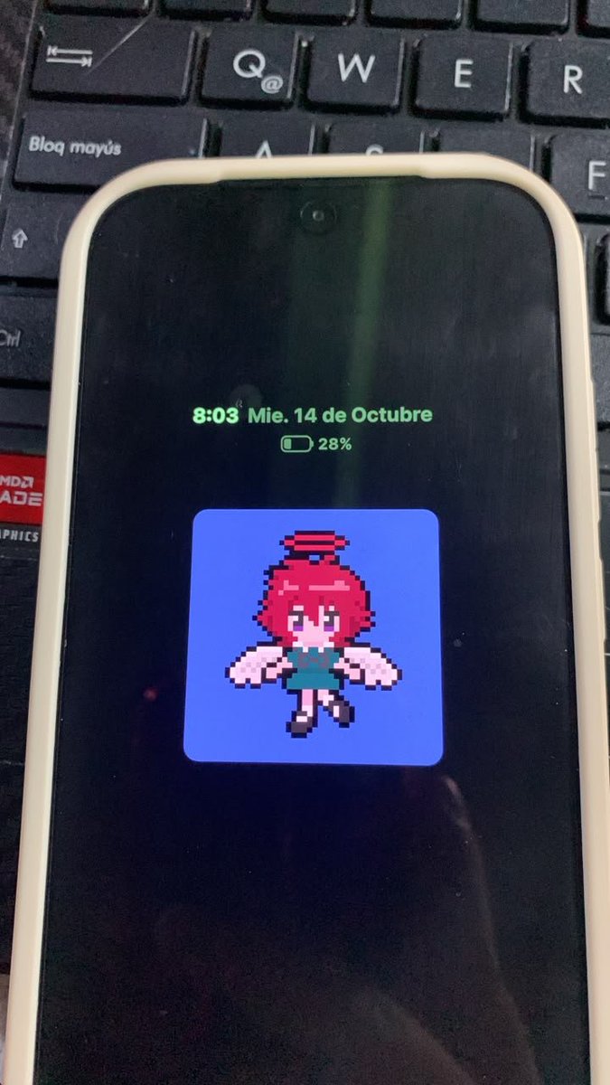mike_v_v_'s tweet photo. @kyom_ztmy Es muy bello el pixelart ! 💙 
Lo he usado como el always on display para verlo en cada momento !! 🤟🏻 https://t.co/Qoe8Hw6wrc