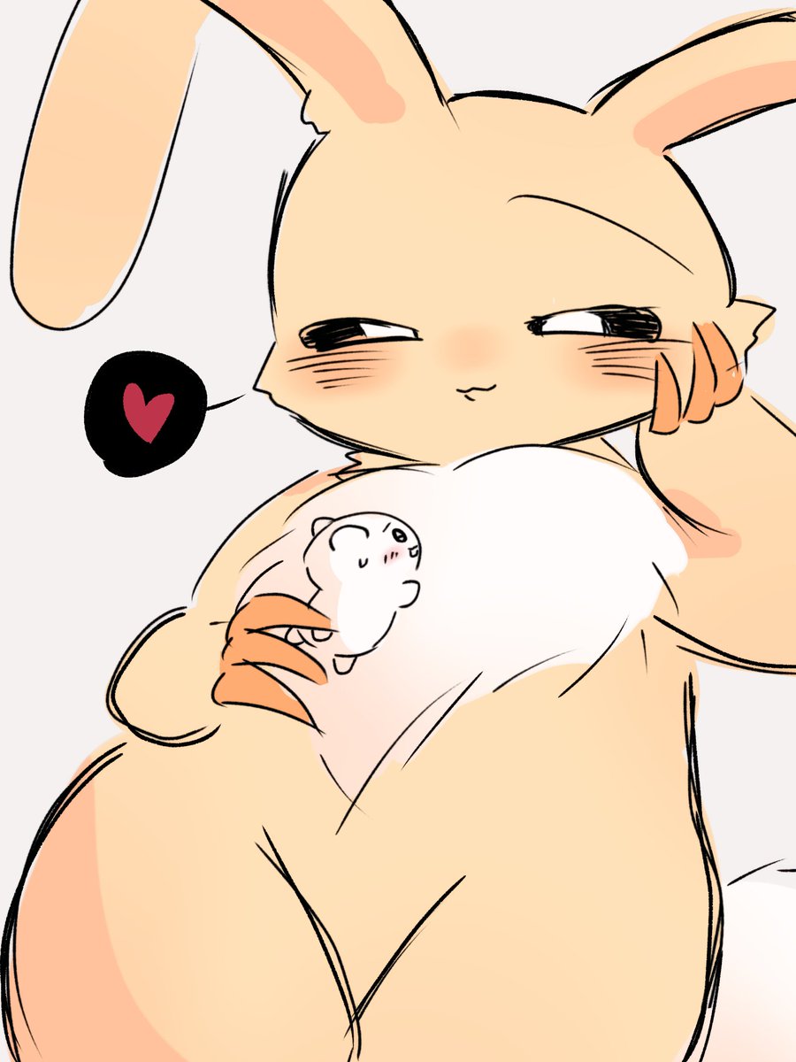 ponyu_oekaki's tweet photo. キメラ化して🐰が激重感情になったうさちい
 #ちいかわファンアート https://t.co/x72Qaj62Fo