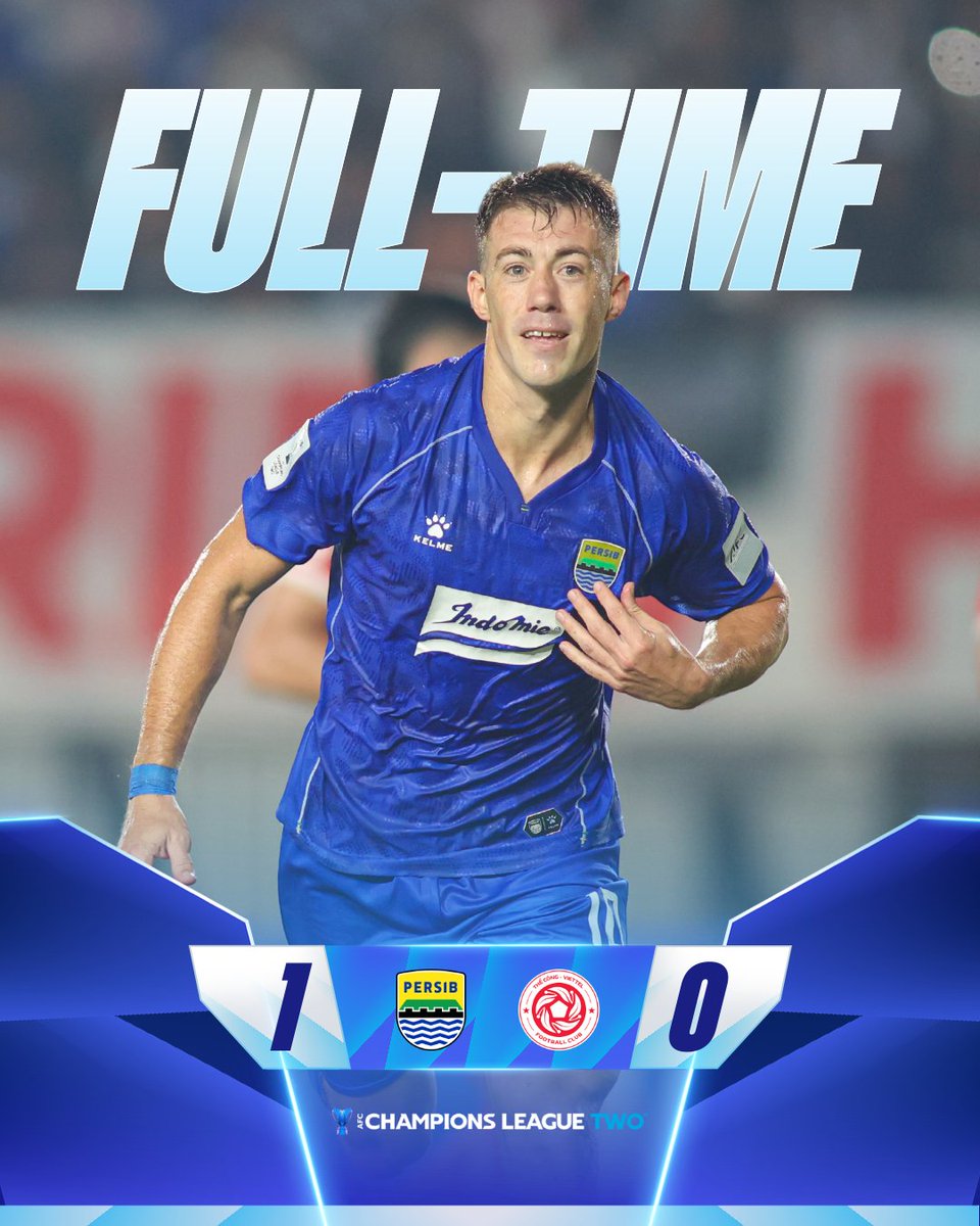 TheAFCCL's tweet photo. 𝗙𝗧 | 🇮🇩 Persib Bandung 1️⃣-0️⃣ The Cong - Viettel 🇻🇳

A perfect night for Persib. The hosts hold firm to secure a hard-fought victory!

#ACLTwo | #PSBvVTF https://t.co/1bjo2z9oaA