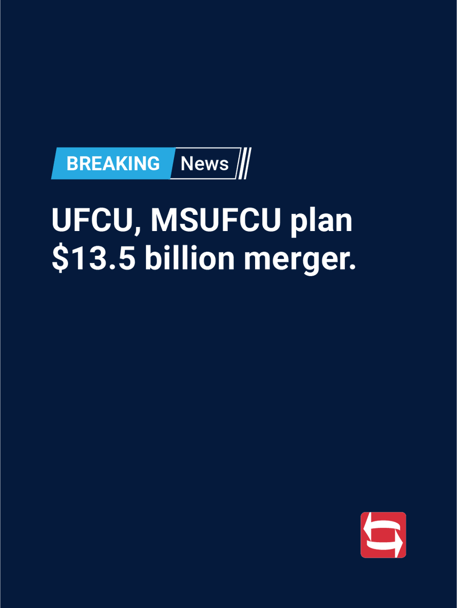 tyfone's tweet photo. Two credit unions. $13.5 billion in assets. More than 850,000 members. One organization.

@UFCU of Austin, Texas, and @msufcu plan to combine in a deal that adds to the credit union industry’s growing wave of large mergers.

The combined institution will operate as University Federal Credit Union at the corporate level, while keeping the UFCU brand in Texas and MSUFCU in Michigan and Illinois. MSUFCU CEO April Clobes will lead the organization, with UFCU CEO Michael Crowl serving as president.

The deal is expected to close in summer 2027, pending regulatory approval. Until then, both credit unions will continue operating independently.

What the merger means for members — and the broader credit union landscape — is worth watching.

Read the full story:

#CreditUnions #CreditUnionMerger #UFCU #MSUFCU #FinancialServices #CreditUnionIndustry
https://t.co/7dUR2oPk24