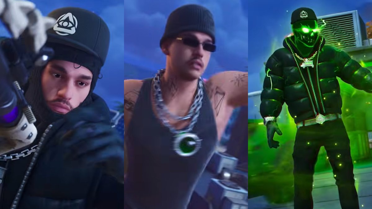 ShiinaBR's tweet photo. YEAT COLLAB DROPS TOMORROW (8pm ET)

2 Skins, 2 Backblings, 1 Pickaxe, 2 Emotes, 1 Mic, 1 Wrap, 1 Kicks, 3 Jam Tracks

Also, a "Geek Time" Jam Track got replaced by "Get Busy" https://t.co/moOENFLR5c