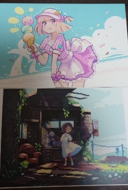 mjnk_'s tweet photo. 07 おゆざき ( @oyzk_2nc ) さん

女の子のドット絵がめっちゃ可愛い！
特にパンが入った袋を持ってる女の子のイラストが、背景からお顔から服装から全部好み☺️めちゃかわ🫶

過去に出されていたグッズをあまりにもお安くて、（良いんですか…このお値段で買っても）と思いました🙏

#PixelArtPark https://t.co/a5AtnFJdAe