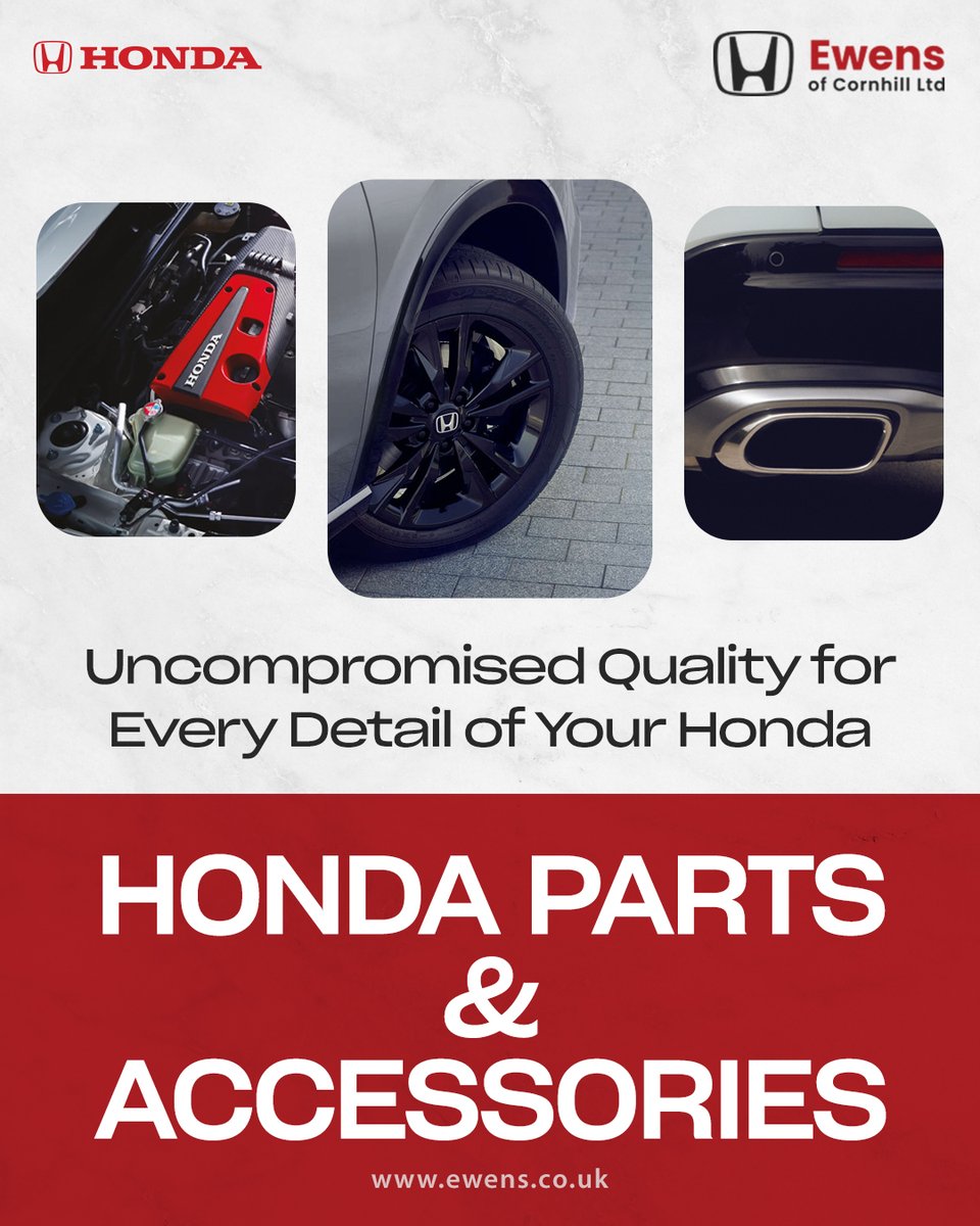 EwensofCornhill's tweet photo. Our Parts and Accessories section offers a wide range of genuine accessories designed specifically for your vehicle - giving you the quality, fit and finish you’d expect.
Give us a call at 01466 751437 to learn more.
#PartsandAccessories #hondauk #hondacars #ewensofcornhill https://t.co/9ysVMV7gKF