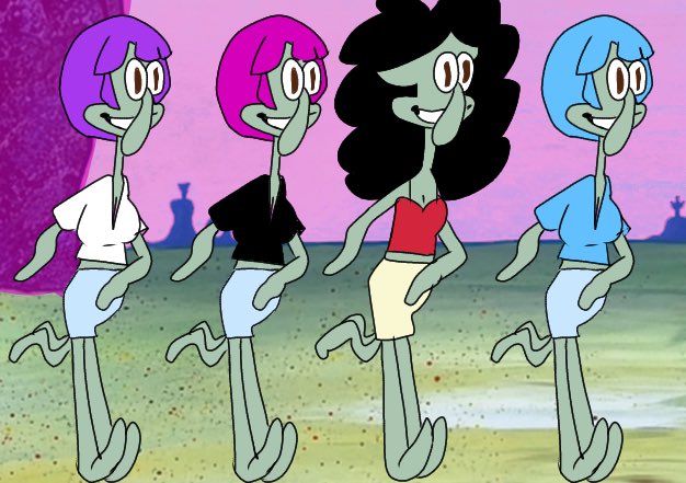 kullfey's tweet photo. when ur a squid and friends with other squids https://t.co/ChAirZbNq1